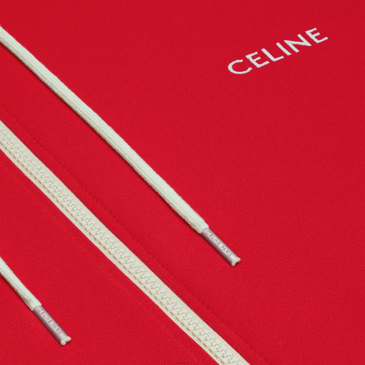 CELINE rood/gebroken wit trainingsjack van dubbelzijdige jersey 4TLH81953
