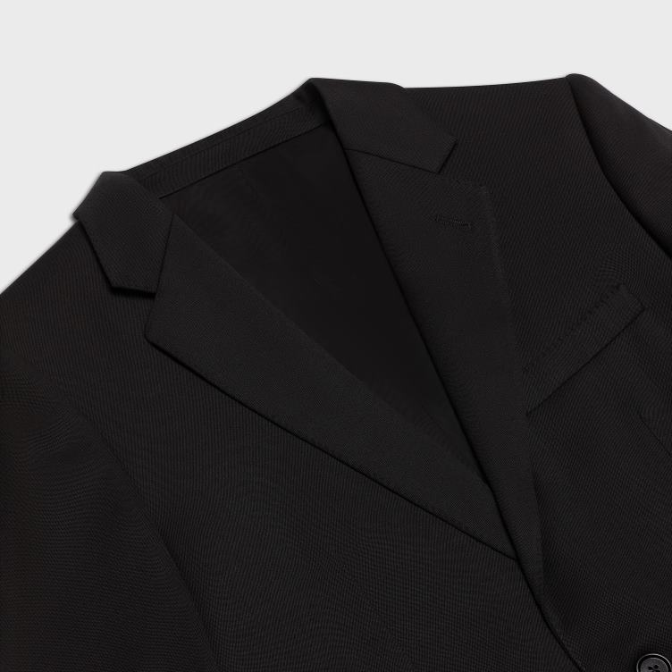 CELINE ultra zwart kort jasje in grain de poudre 4TLH81887