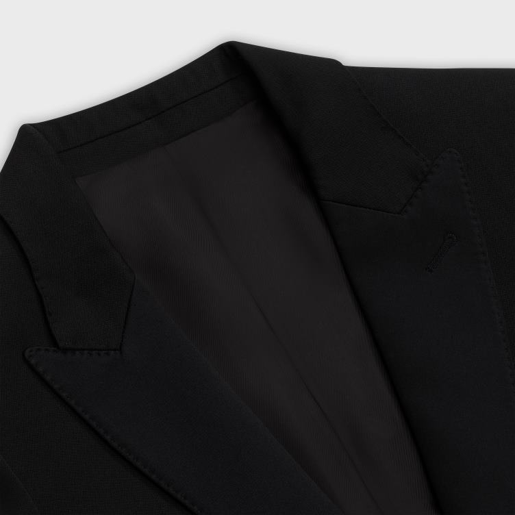 CELINE ultra zwart kort jasje in grain de poudre 4TLH81888