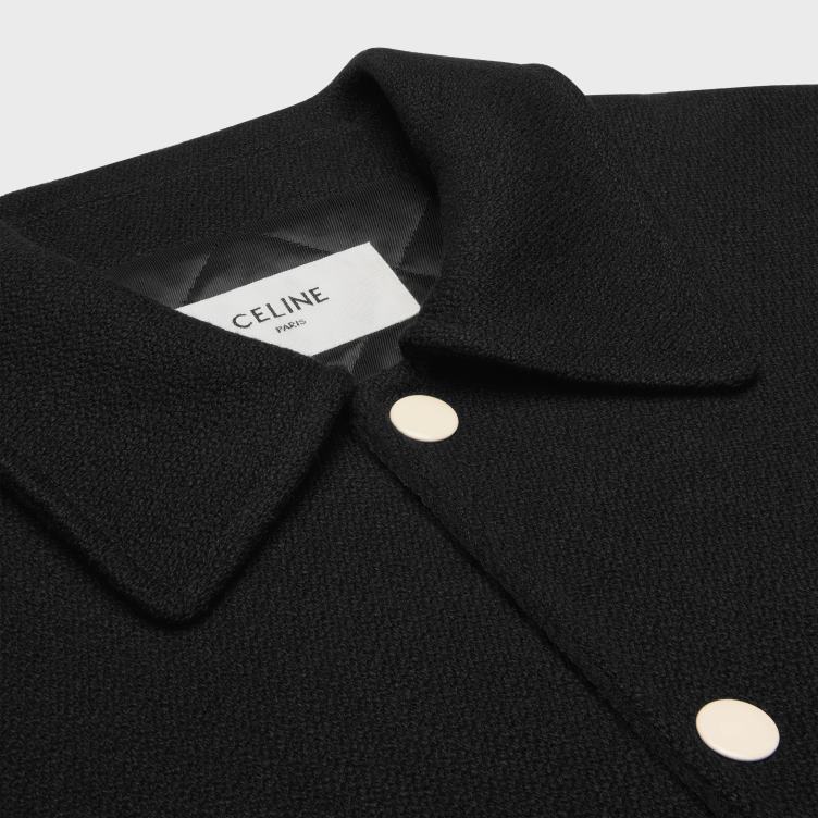 CELINE zwart Baseball teddyjack van getextureerde wol 4TLH81774