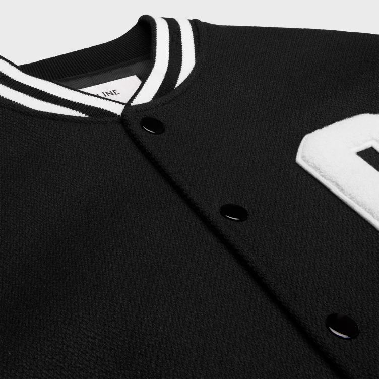 CELINE zwart Jackson teddyjack van getextureerde wol 4TLH81775