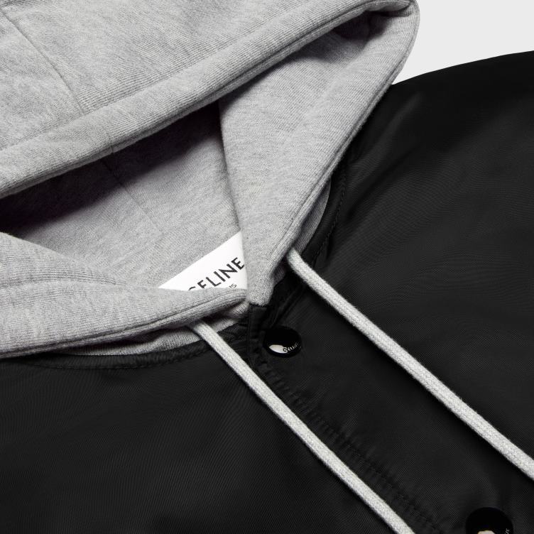 CELINE zwart Oversized teddyjack met capuchon van nylon 4TLH81853