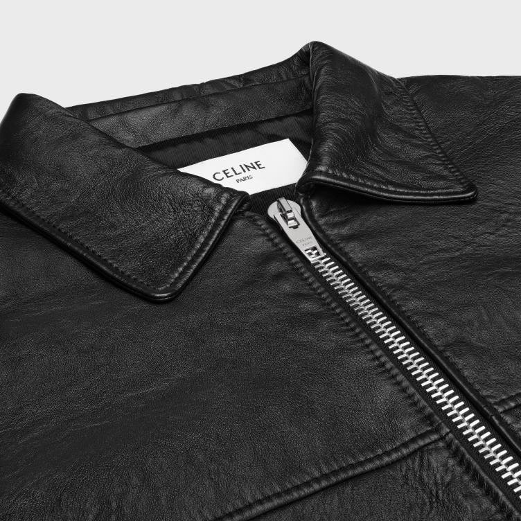 CELINE zwart Politieagentenjack van zacht lamsleer 4TLH81779