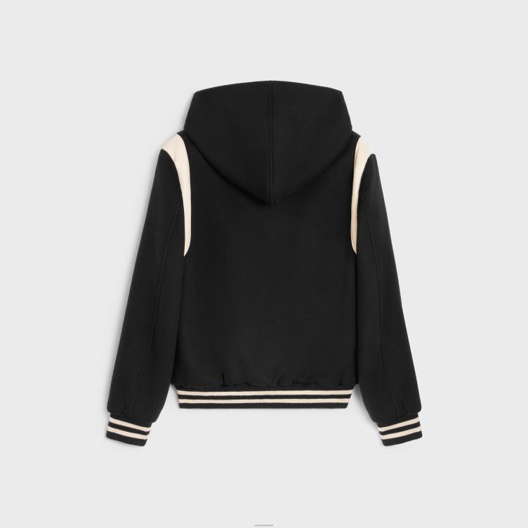 CELINE zwart Teddyjack met capuchon van kasjmierwol 4TLH81836