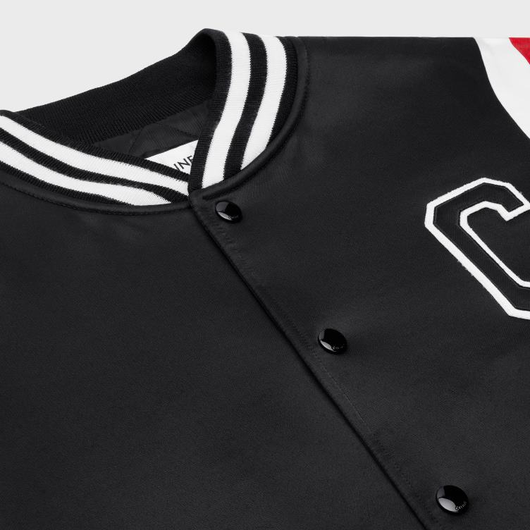 CELINE zwart bomberjack van dik satijn 4TLH81843