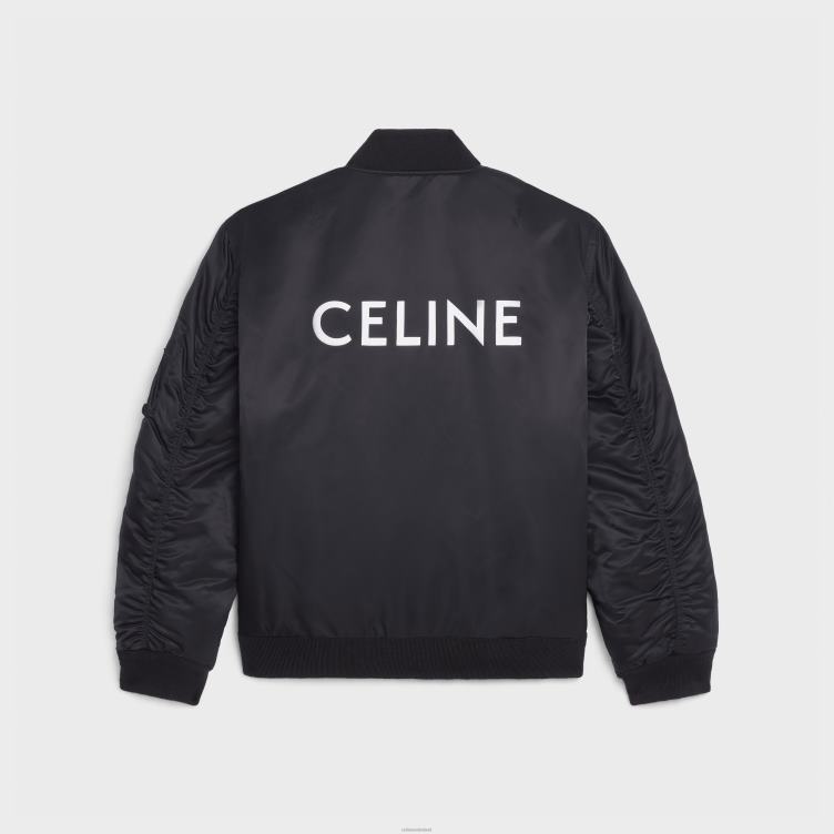 CELINE zwart bomberjack van nylon keperstof 4TLH81829