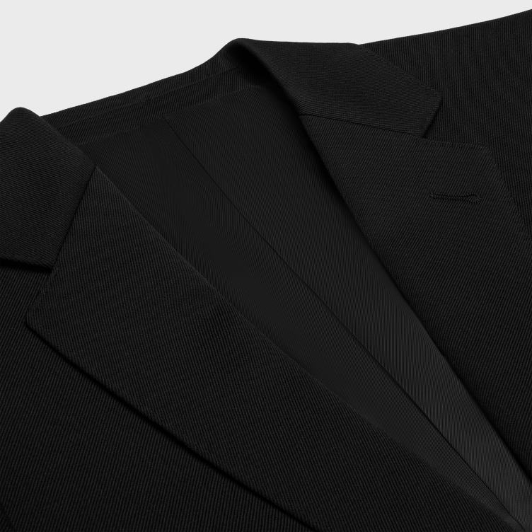 CELINE zwart klassiek jasje van diagonale wol 4TLH81786