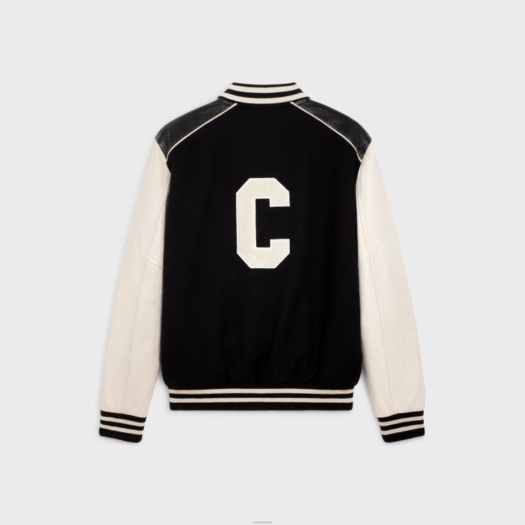 CELINE zwart klassiek teddyjack van getextureerde wol 4TLH81838