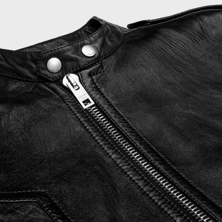 CELINE zwart racer blousonjack van zacht lamsleer 4TLH81780