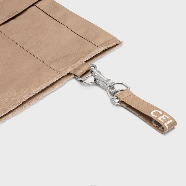 CELINE beige shorts met bandjes van katoenlinnen 4TLH82022