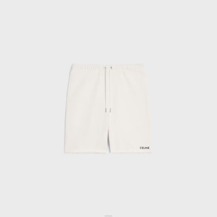 CELINE crème/zwart geborduurde shorts van katoenfleece 4TLH82028