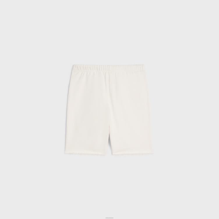 CELINE crème/zwart geborduurde shorts van katoenfleece 4TLH82028