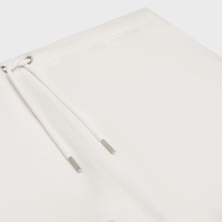 CELINE crème/zwart geborduurde shorts van katoenfleece 4TLH82028