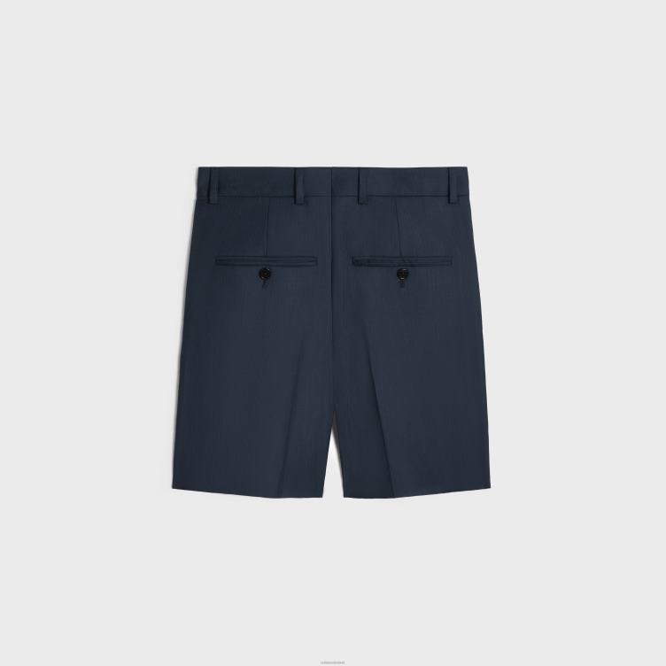 CELINE donker marine short van gestreepte wol 4TLH8589