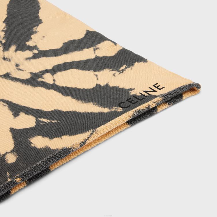 CELINE grijs/beige/zwart Een short van tie-dye katoenfleece 4TLH82026