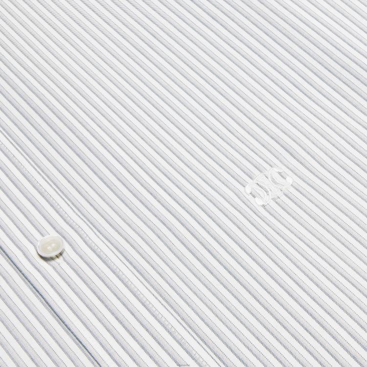 CELINE craie/kwarts/gris los carnaby overhemd van gestreepte zijde 4TLH81909