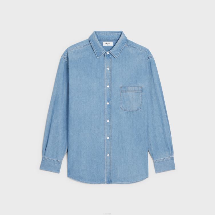 CELINE indigo vintage steen vintage steenindigo denim overhemd 4TLH81918