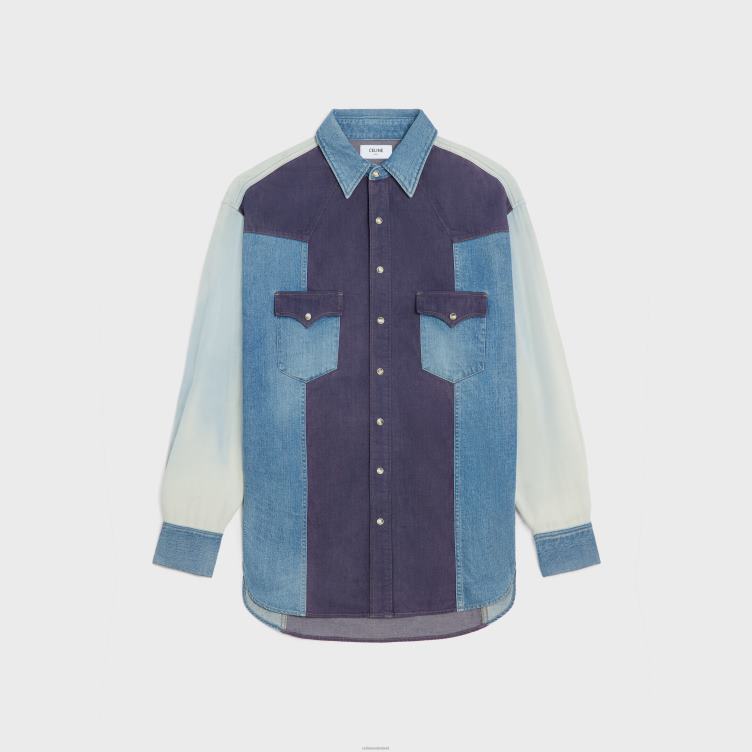 CELINE showdown wassen westernshirt van denim 4TLH81991