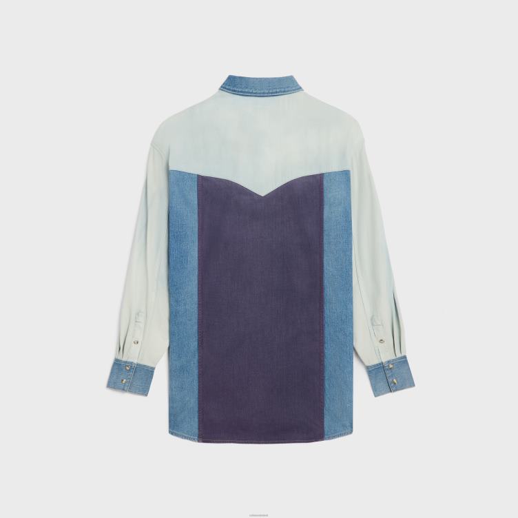 CELINE showdown wassen westernshirt van denim 4TLH81991