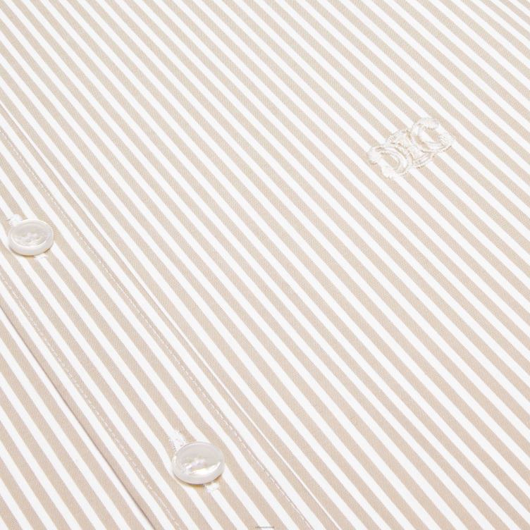 CELINE wit/kameel losvallend carnaby overhemd van gestreepte popeline 4TLH81908