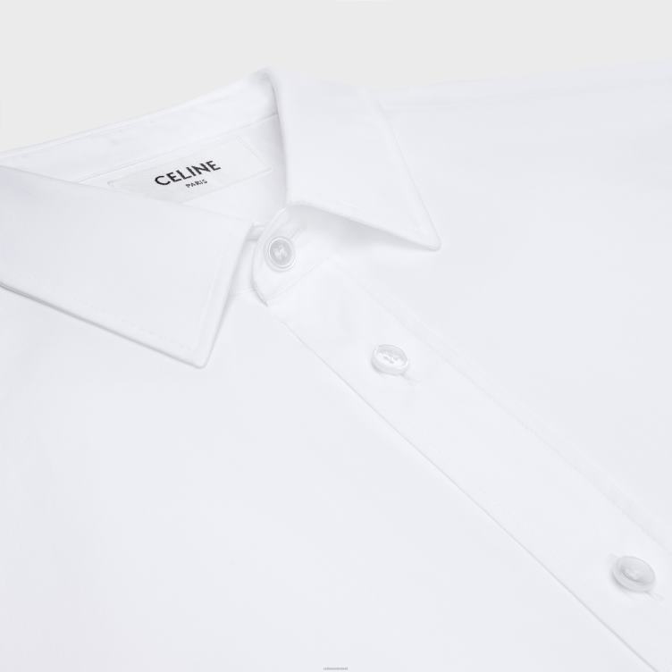 CELINE wit losvallend overhemd van katoenen popeline 4TLH81799