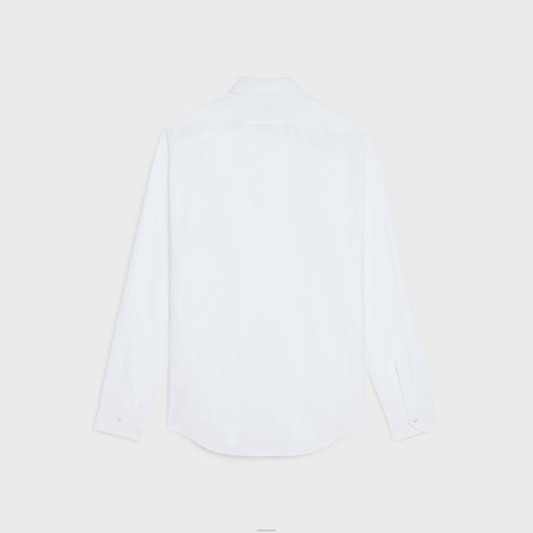 CELINE wit losvallend overhemd van katoenen popeline 4TLH81916