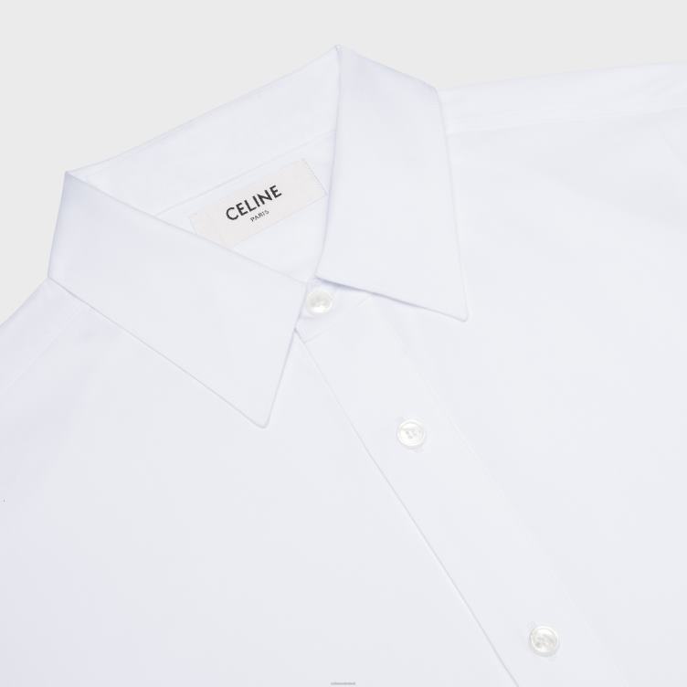 CELINE wit losvallend overhemd van katoenen popeline 4TLH81916