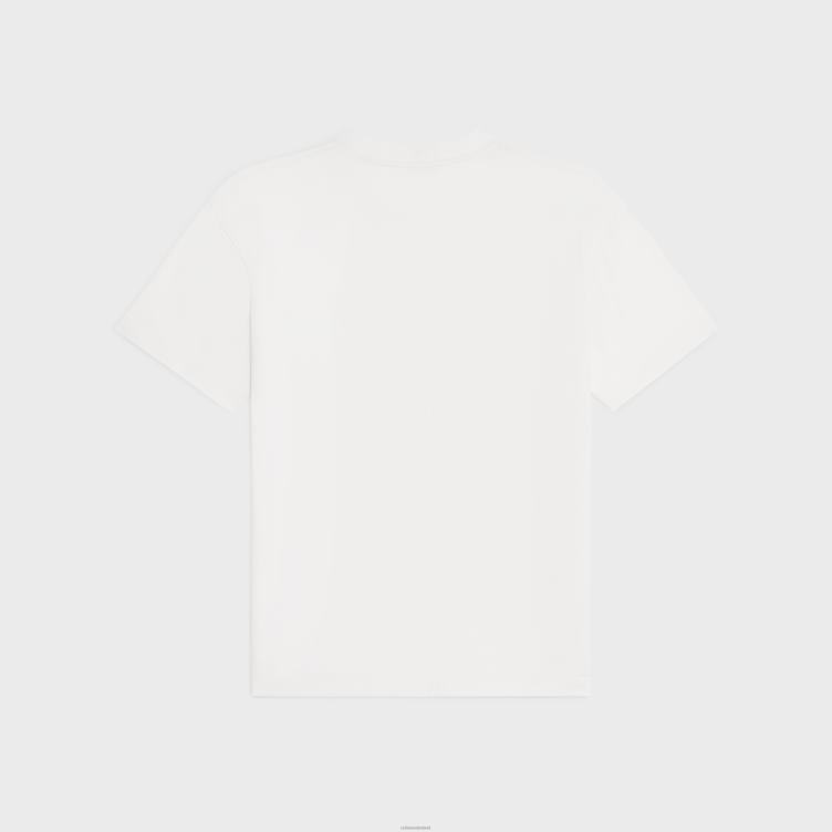 CELINE gebroken wit/zwart Dash Snow los T-shirt van jersey katoen 4TLH81814