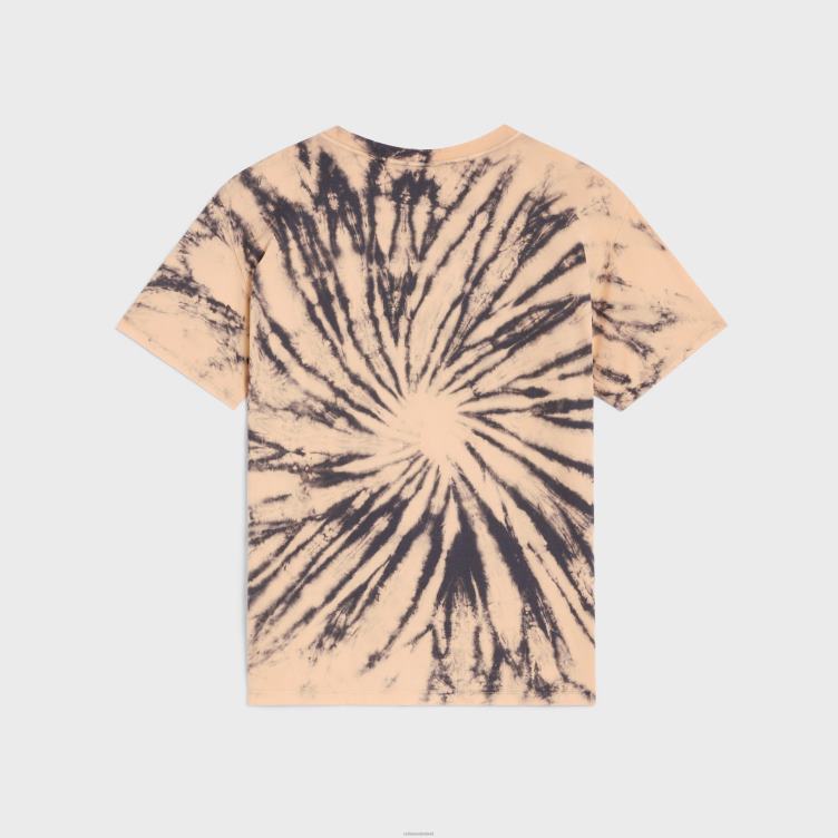 CELINE grijs/beige/zwart los T-shirt van tie-dye katoen 4TLH81927
