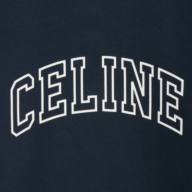 CELINE marineblauw/gebroken wit los sweatshirt van katoenfleece 4TLH81811