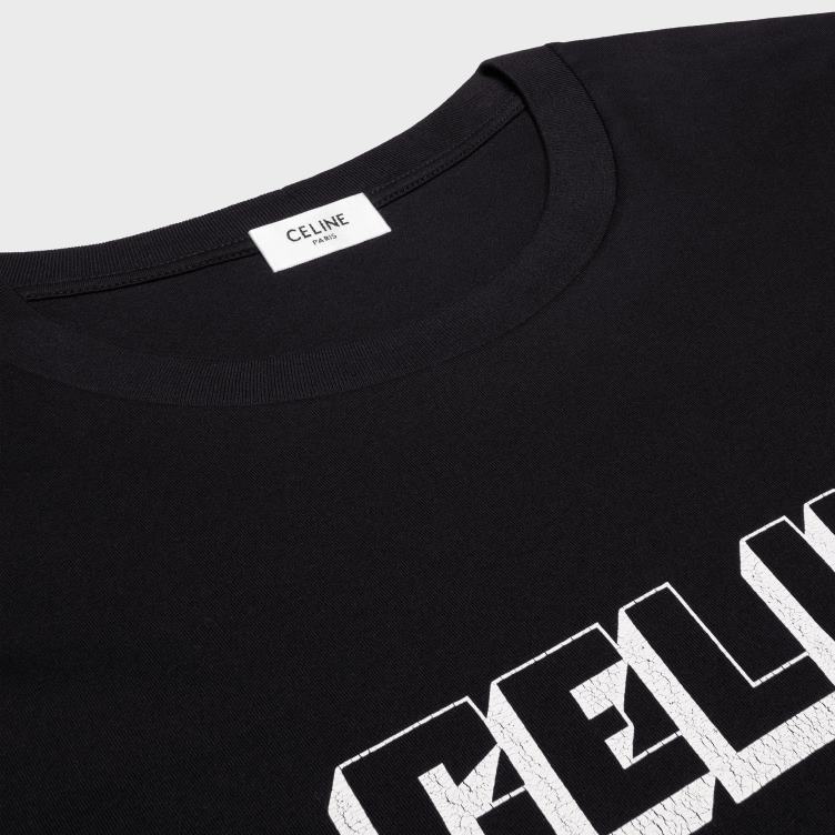 CELINE zwart wit Normaal T-shirt van katoenen jersey 4TLH81930