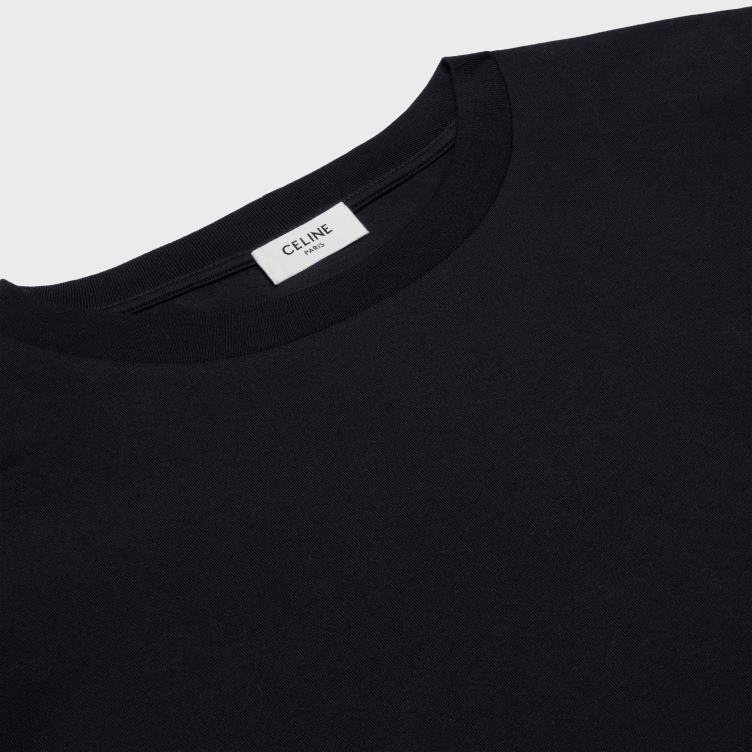 CELINE zwart wit triomphe los T-shirt van katoenen jersey 4TLH81819