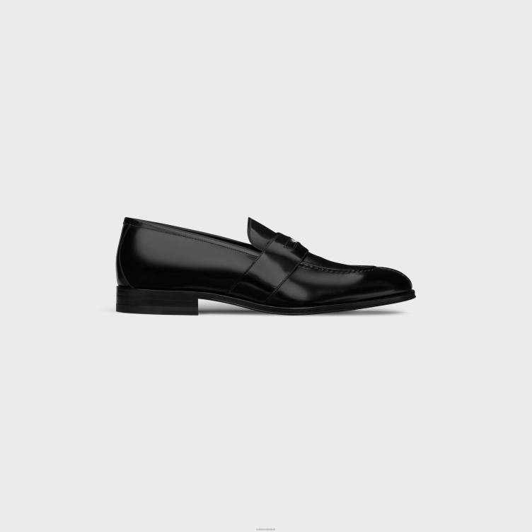 CELINE zwart Malaquais penny triomphe loafer van gepolijst runderleer 4TLH82039