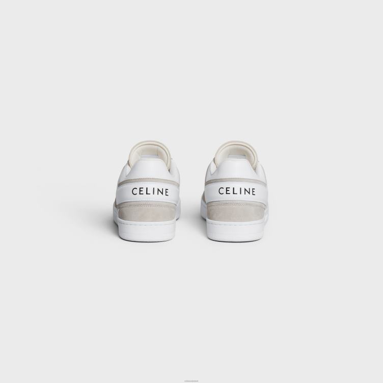 CELINE lichtbeige/optisch wit Lage sneaker met veters van suède kalfs- en kalfsleer 4TLH82042