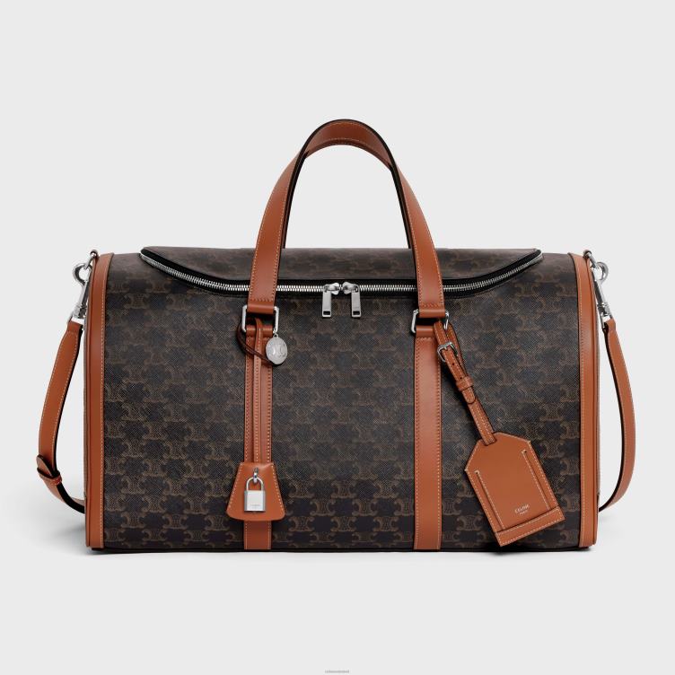 CELINE bruinen reishondentas van triomphe canvas en kalfsleer 4TLH81700