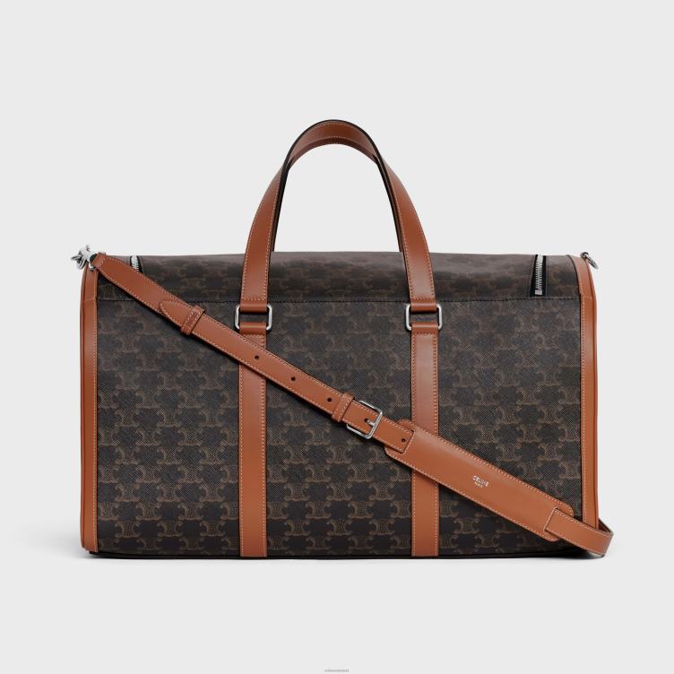CELINE bruinen reishondentas van triomphe canvas en kalfsleer 4TLH81700