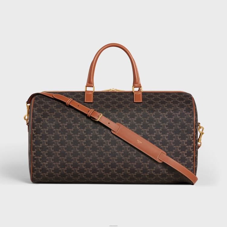 CELINE bruinen travel 50 in triomphe canvas met hondenprint 4TLH81701