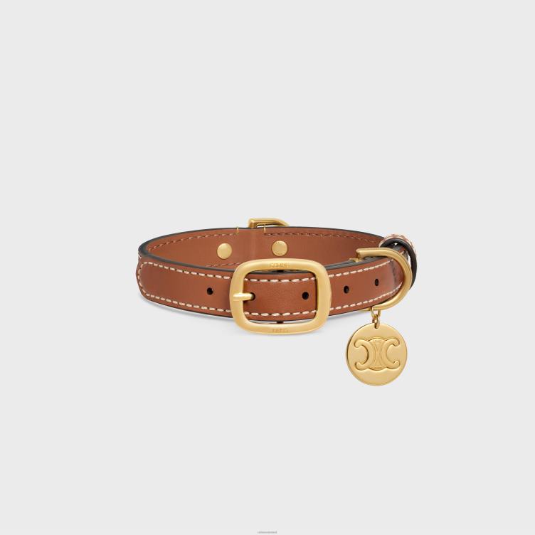 CELINE luipaard kleine dunne hondenhalsband van triomphe canvas met print en kalfsleer 4TLH81712