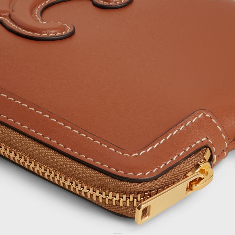 CELINE bruinen lang tasje met riempje van glad kalfsleer 4TLH8435