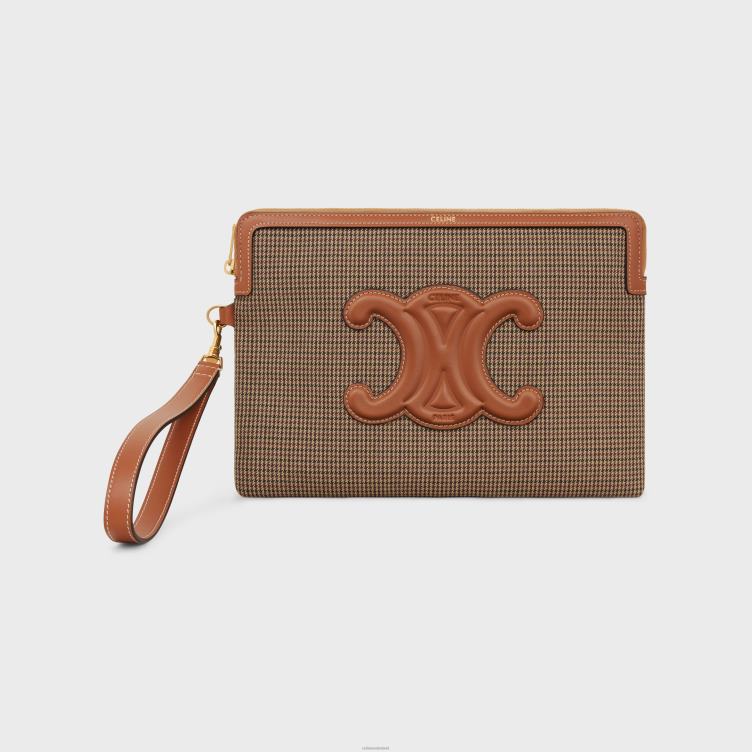 CELINE veelkleurig klein tasje met handtekening op de riem van pied de poule-textiel 4TLH8547