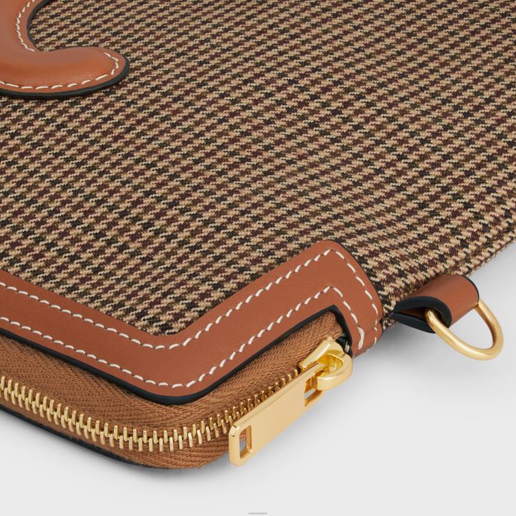 CELINE veelkleurig klein tasje met handtekening op de riem van pied de poule-textiel 4TLH8547