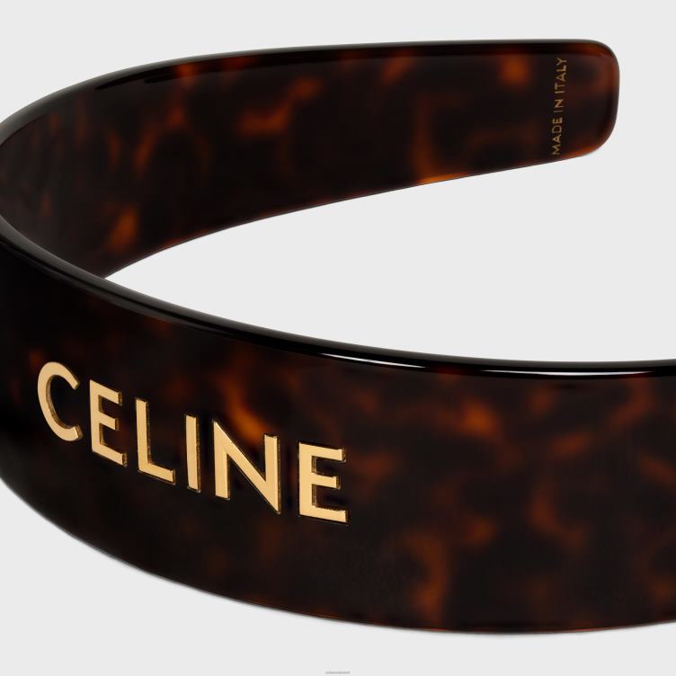 CELINE donker havana/goud haaraccessoires hoofdband van acetaat en staal 4TLH81247