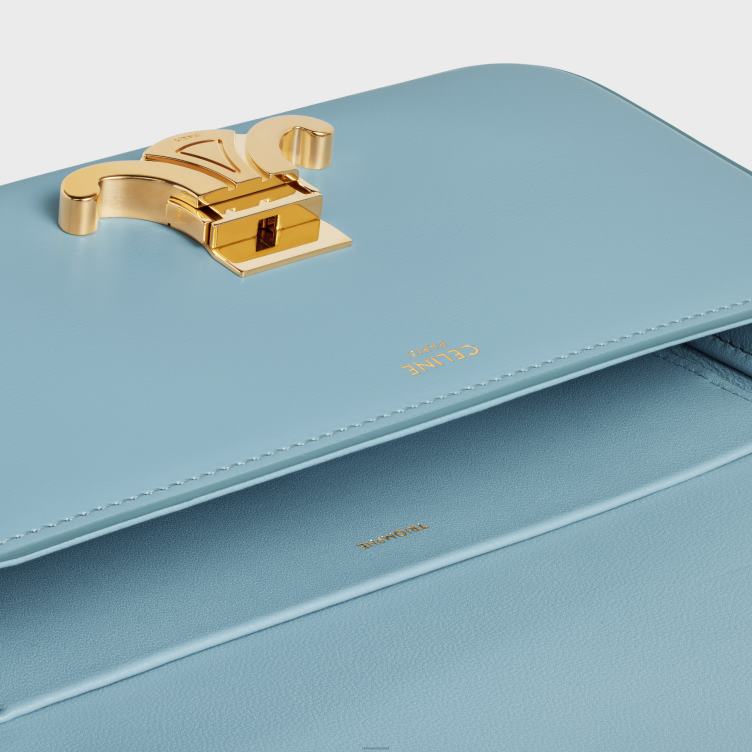 CELINE Californië blauw schoudertas claude van glanzend kalfsleer 4TLH8191