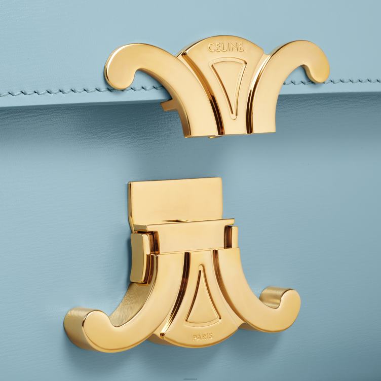 CELINE Californië blauw schoudertas claude van glanzend kalfsleer 4TLH8191