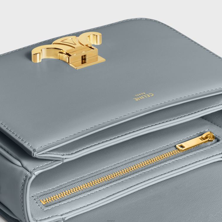 CELINE blauw grijs triomphe-tienertas van glanzend kalfsleer 4TLH8109