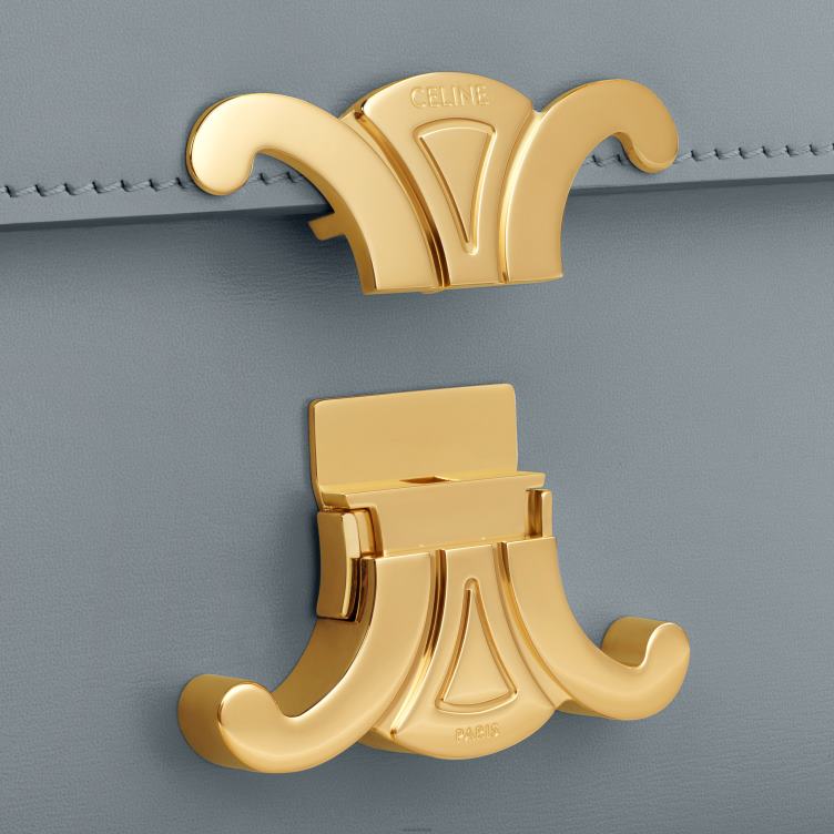 CELINE blauw grijs triomphe-tienertas van glanzend kalfsleer 4TLH8109