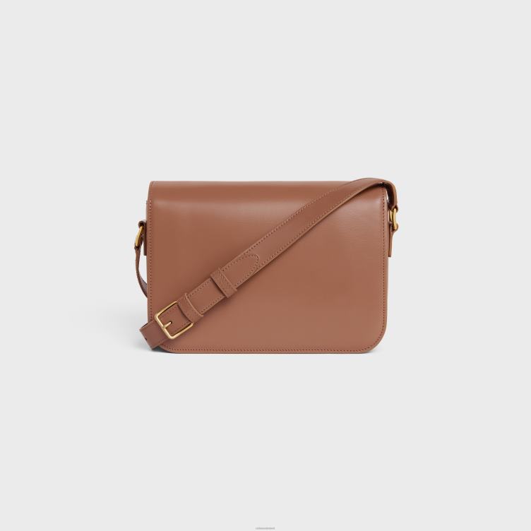 CELINE bronzen klassieke triomphe tas van glanzend kalfsleer 4TLH896