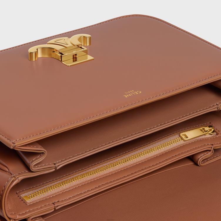 CELINE bronzen klassieke triomphe tas van glanzend kalfsleer 4TLH896