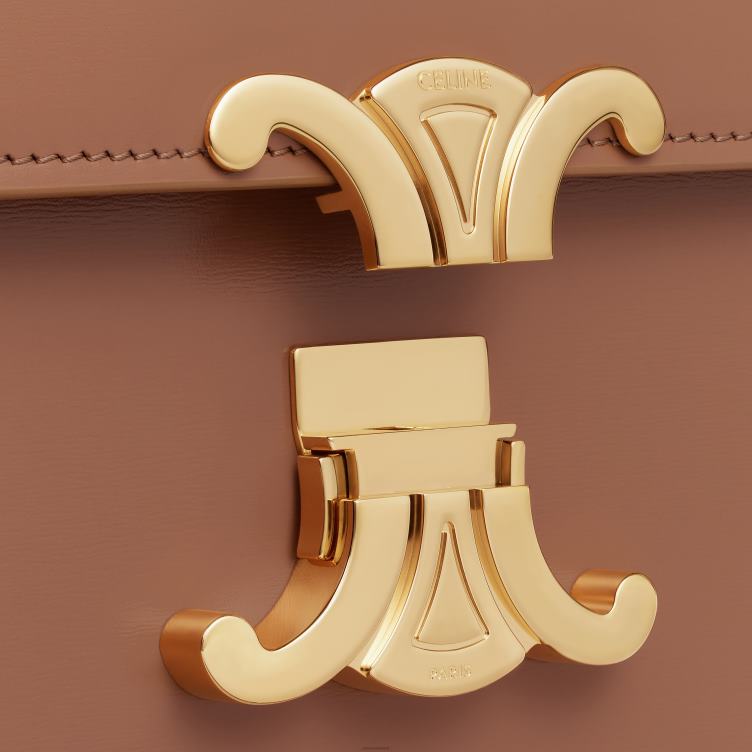 CELINE bronzen klassieke triomphe tas van glanzend kalfsleer 4TLH896