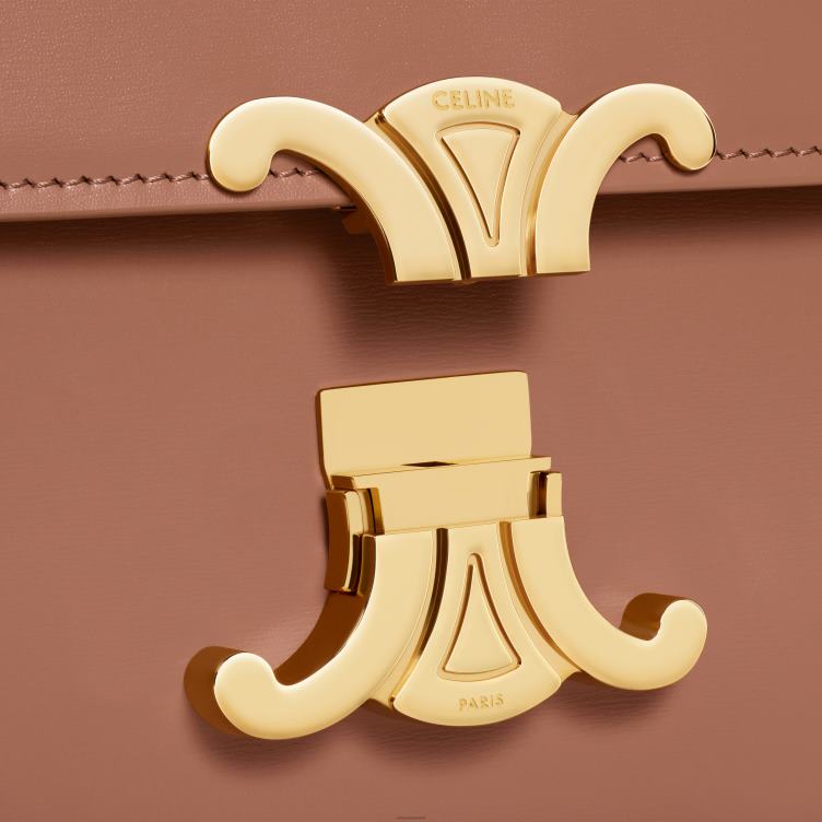 CELINE bronzen triomphe-tienertas van glanzend kalfsleer 4TLH8106